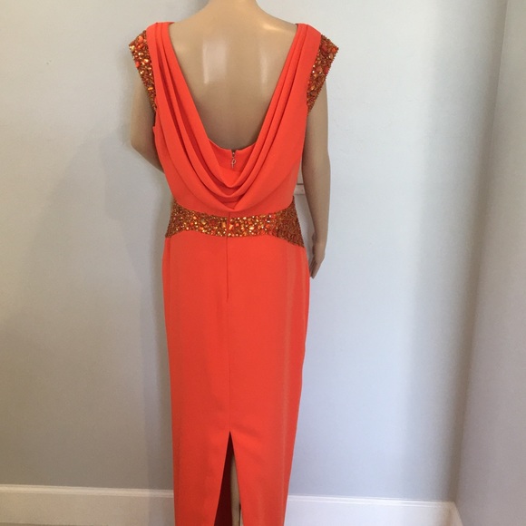 Pamela Rolland Embellished Cowl Back Evening Gown - Picture 7 of 7